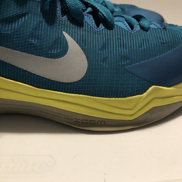 NIKE MEN 2013 VINTAGE HYPERDUNK/NESS ZOOM BASKETBALL SHOES TURQ/YELL/W Size 12.5 - Picture 9 of 10